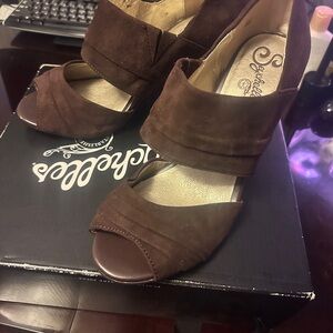 Seychelles Dark Brown Suede Heels